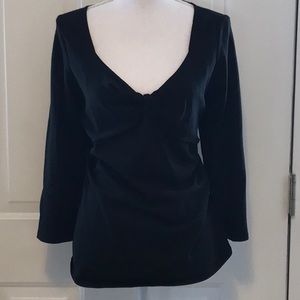 Ann Taylor Black Sweater V neck with cute detail